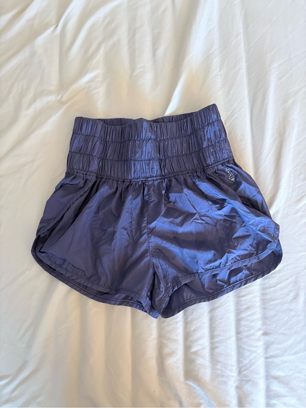 Free People High-Waist Athletic Shorts in Dusty Purple